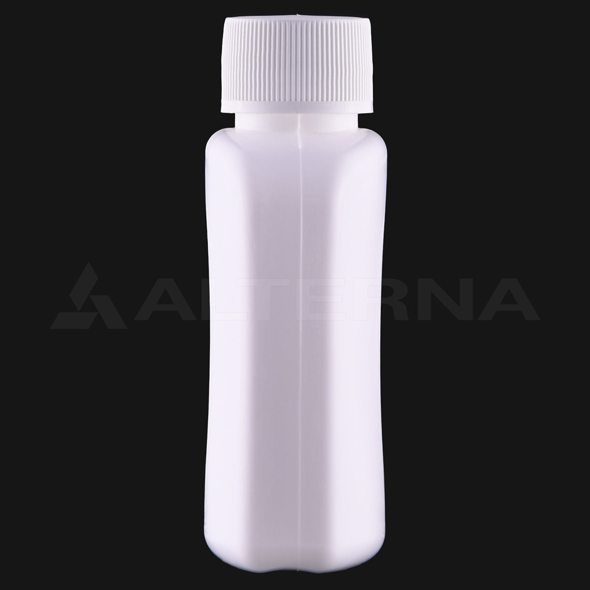 100 ml HDPE Plastik Yassı Şişe 24 mm PE Contalı Kapaklı