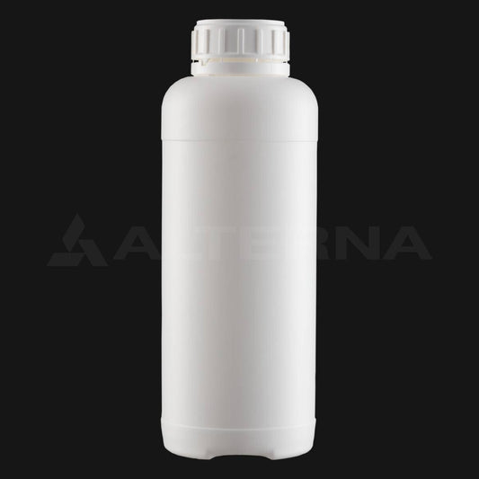 1 Litre HDPE Plastik Şişe 50 mm PE Contalı Kilitli Kapaklı