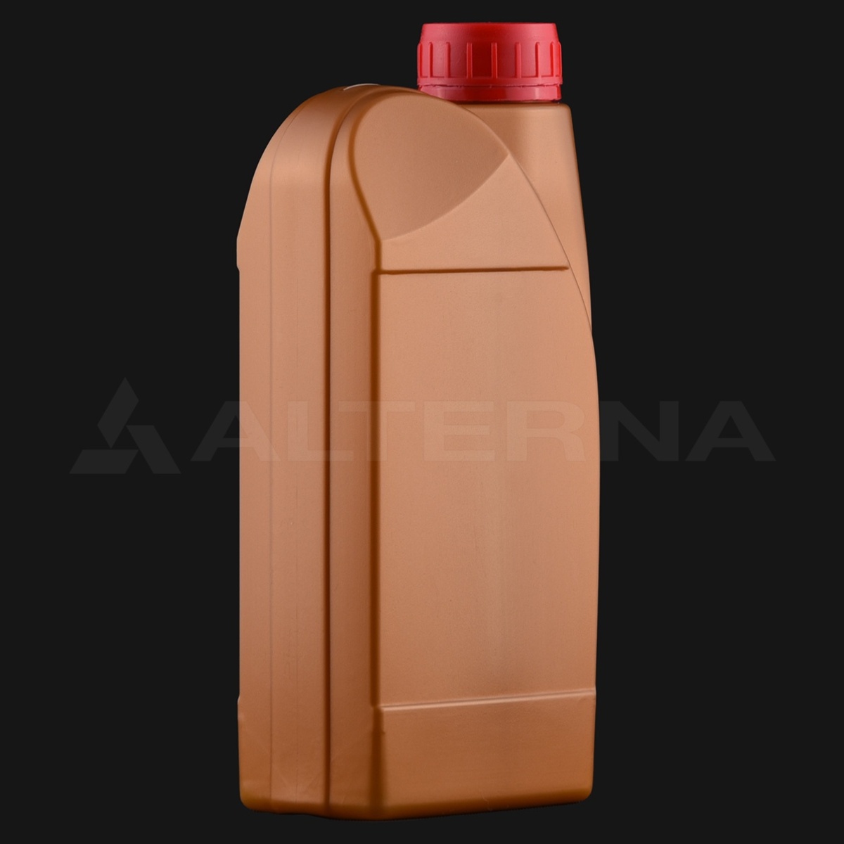 1 Liter HDPE-Kunststoffflasche für Schmiermittel mit 38 mm manipulationssicherem Verschluss, Seitenansicht