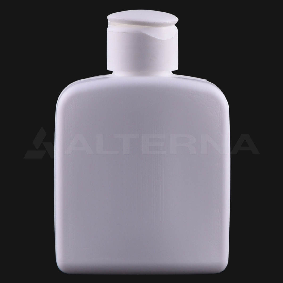100 ml HDPE Flat Bottle with 24 mm Flip-top Cap - B0103K2 | Alternaplast