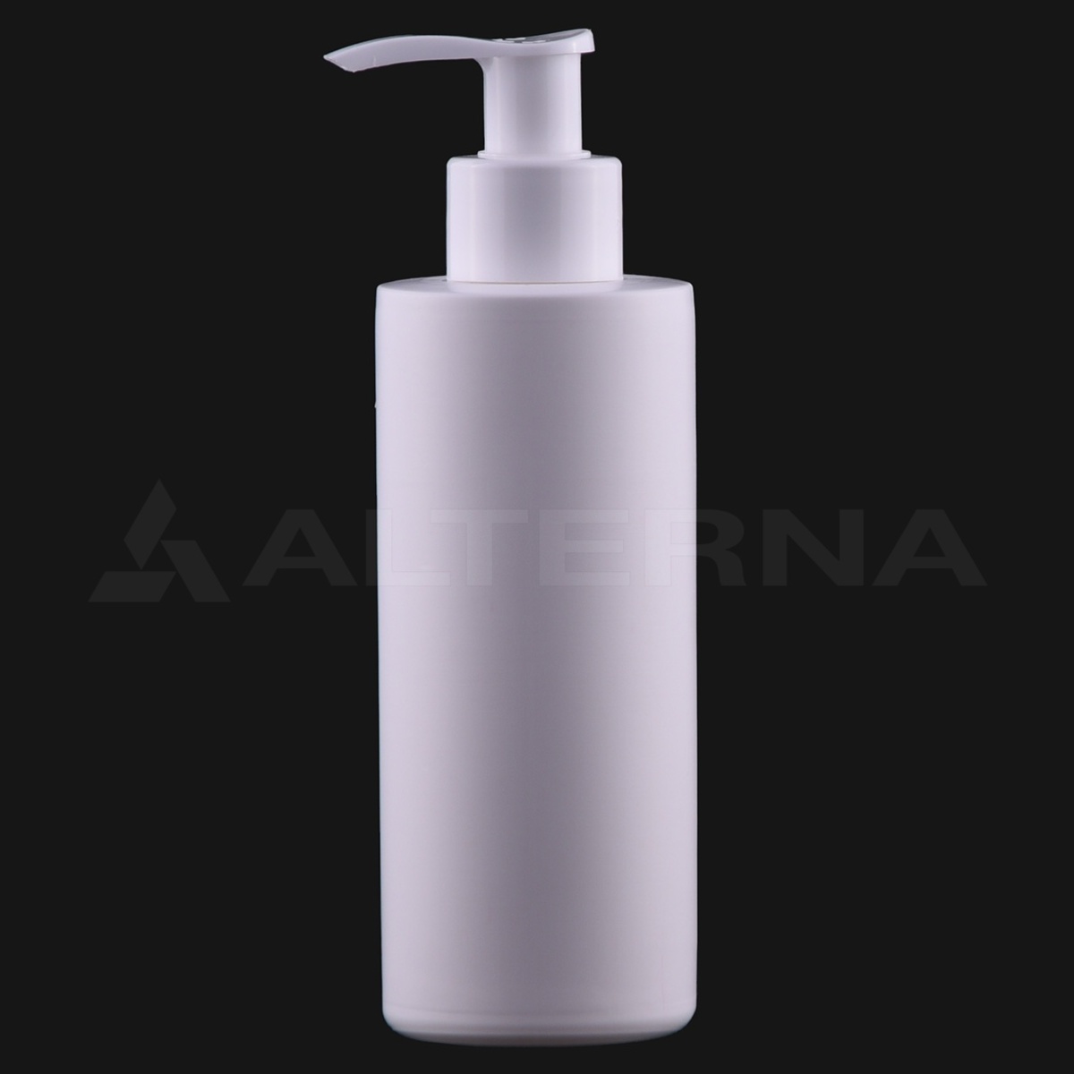 150 ml HDPE Zylinderflasche mit 24-mm Pumpspender - Professional packaging solution by Alternaplast 150 ml HDPE-Kunststoffflasche mit 24 mm weißem Pumpspender