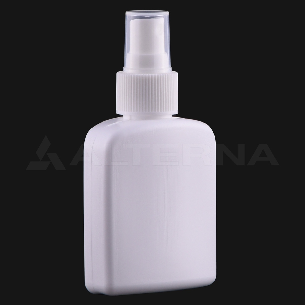 100 ml HDPE Flat Spray Bottle with 24 mm Atomizer thumbnail 2